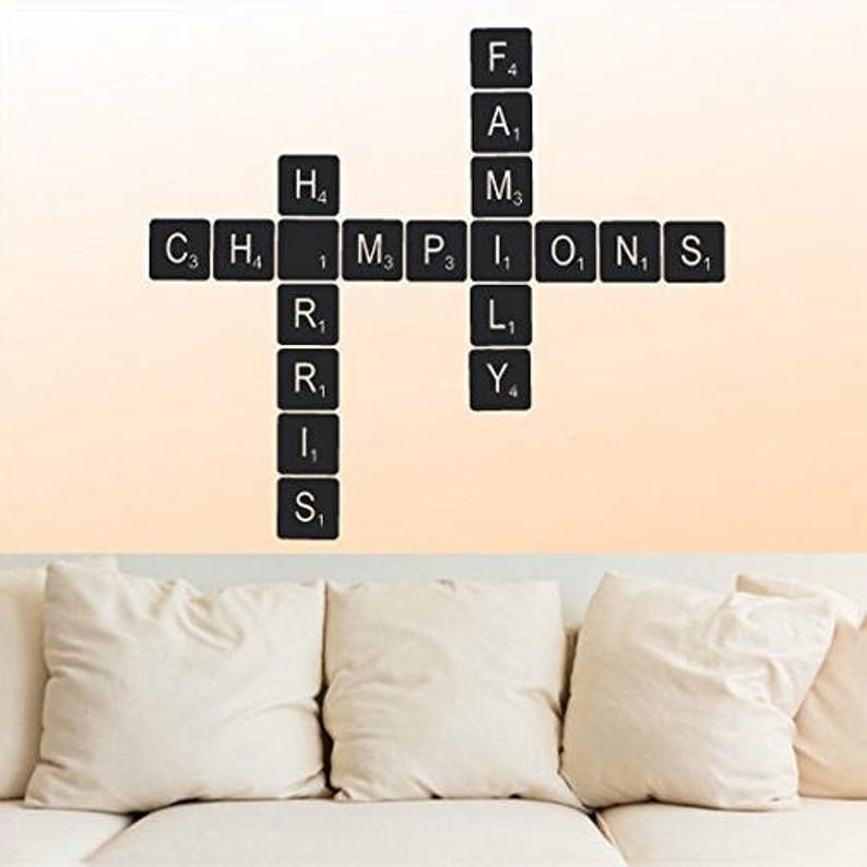 Crossword Wall Decal Sticker Family Name Wall Decal Custom Etsy