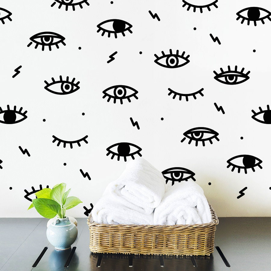 Eye Wall Decal Eyelashes Decal Eyelashes Eye Decal Eyes Etsy