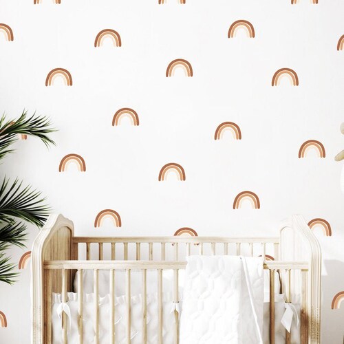 Boho Rainbow Wall Decals Hand Drawn Rainbow Wall Sticker H70 Etsy