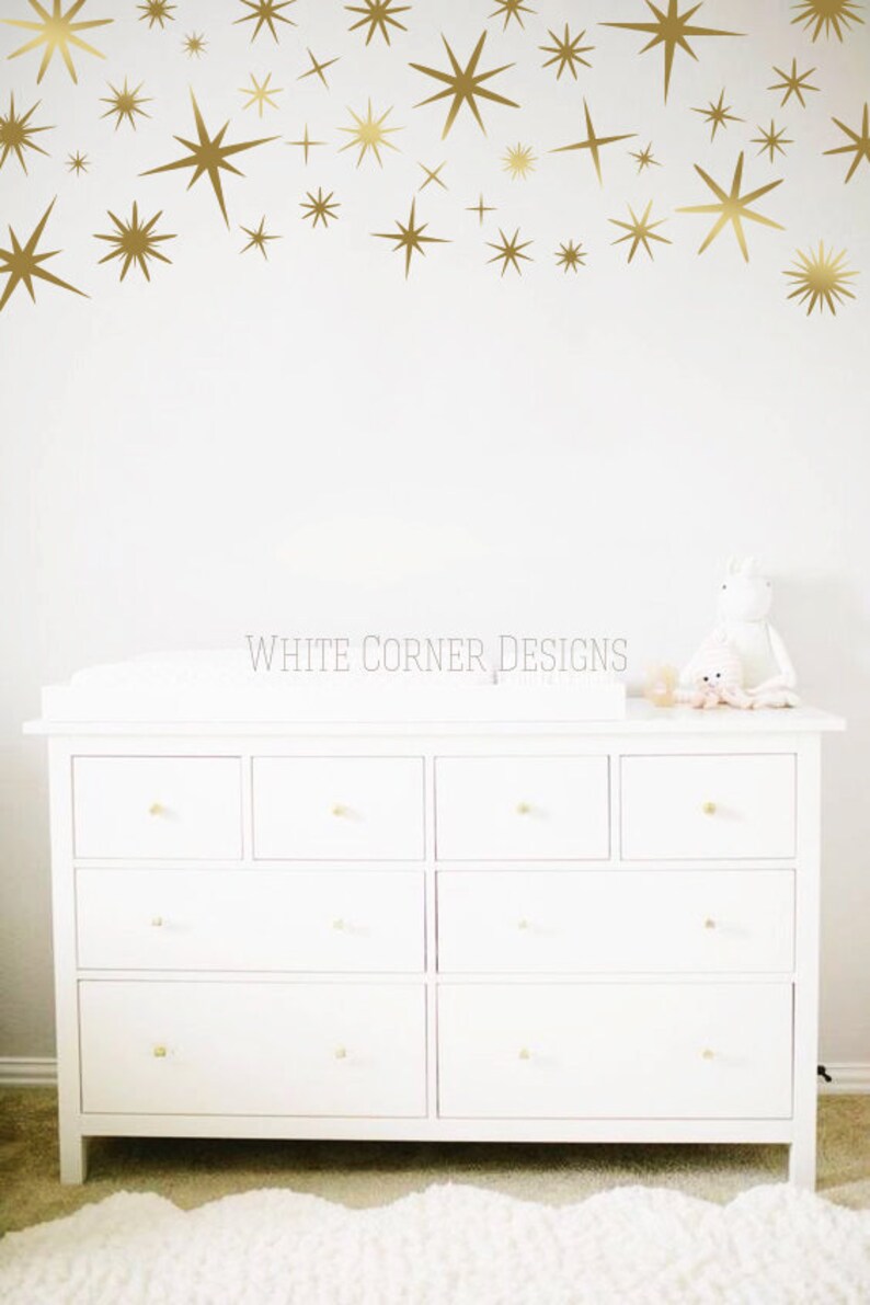 Sparkle Wall Decals Gold Star Decals Nursery Wall Decals Etsy