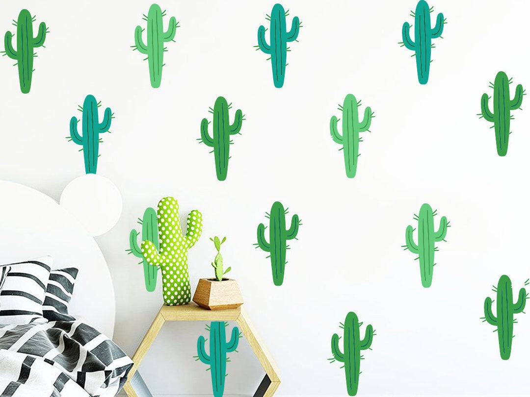 Cactus Wall Decals Colorful Cacti Wall Stickers, Nursery Decals, Vinyl