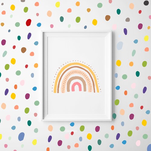 Polka Dot Wall Decals Hand Drawn Polka Dot Multi Color Etsy