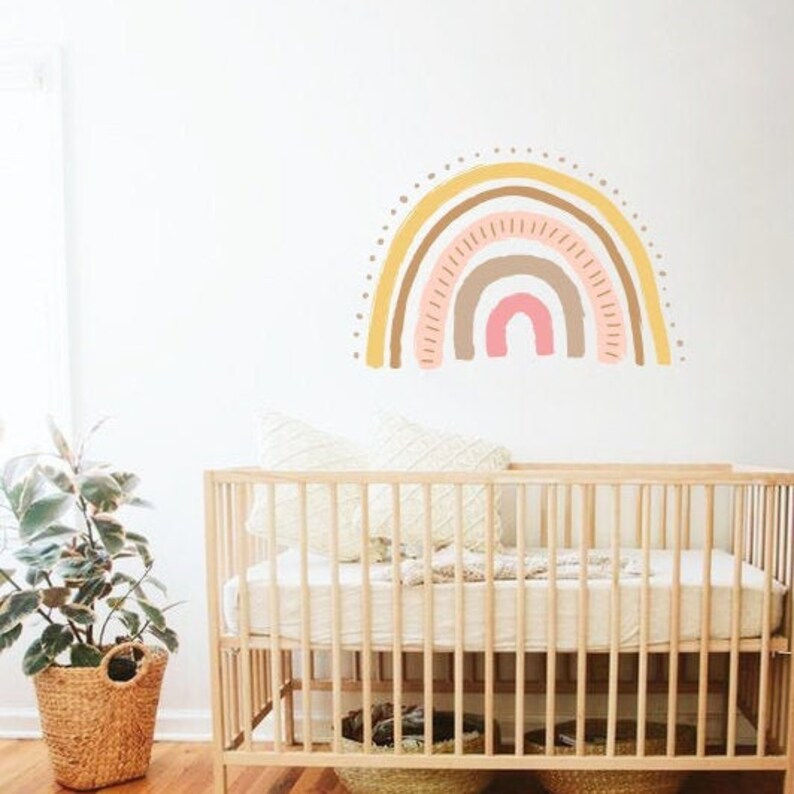 Large Rainbow Wall Decals Hand Drawn Rainbow Wall Sticker Etsy