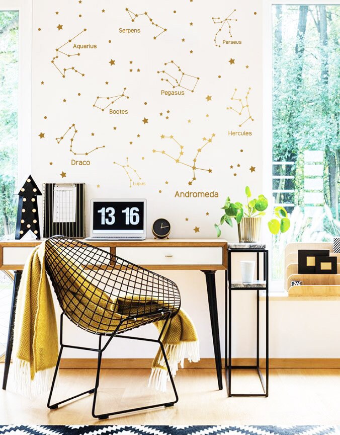 12 Zodiac Constellation Wall Decals Star Decals Zodiac Etsy