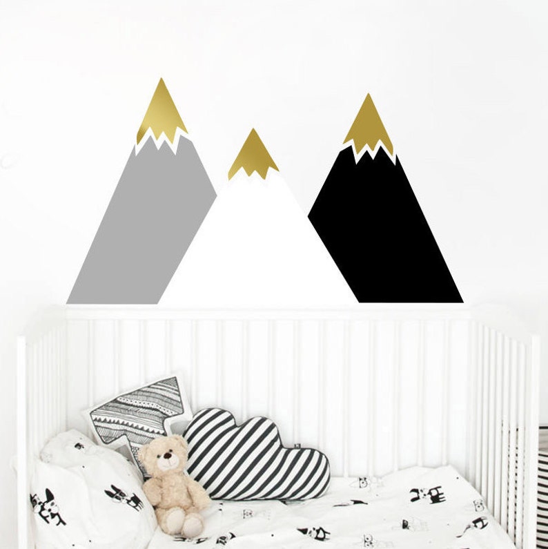 Mountain Wall Decal Multicolor Nursery Decal Mountain Etsy
