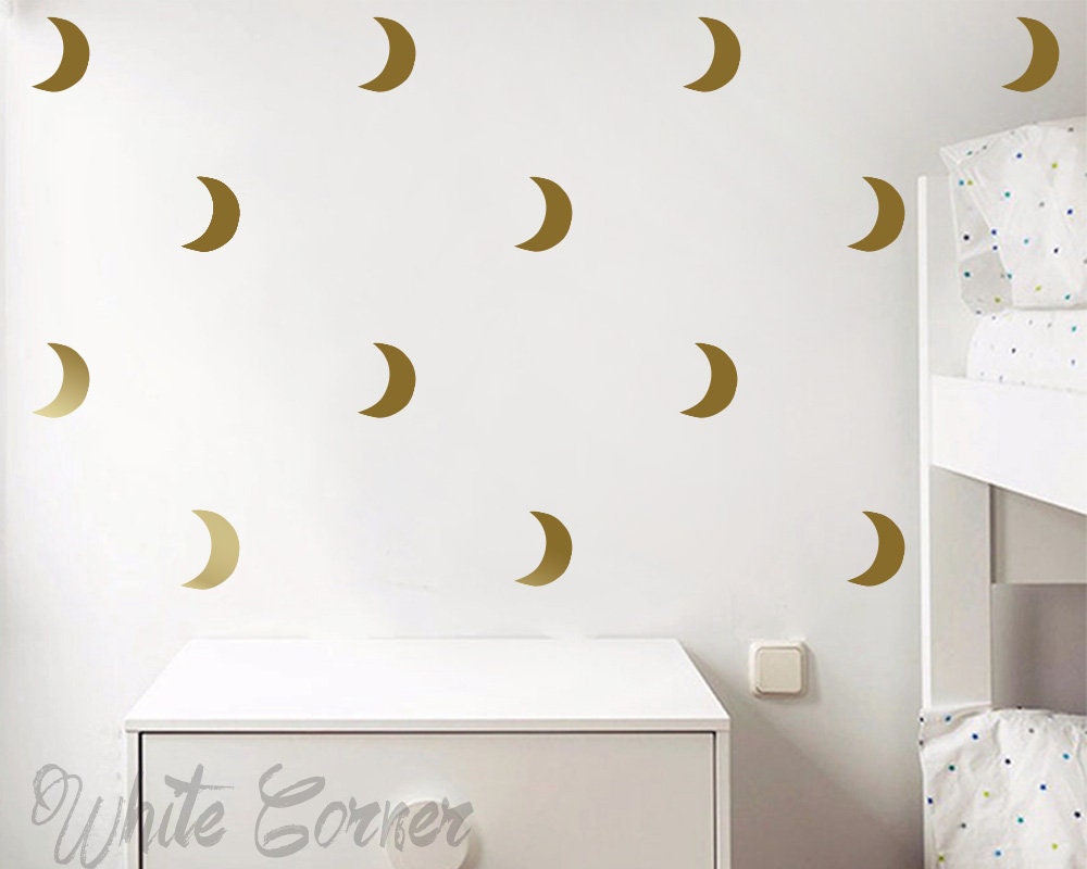 Crescent Moon Wall Decals Moon Decals Modern Decals Vinyl Etsy