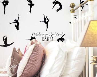 Ballet Dancer Wall Decal - Ballet Wall Decal, Dancer Girl Decal, Ballet Dancer Sticker, Nursry Decor, Nursery Sticker, Gift for Her tra601