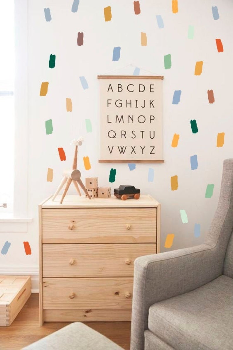 Paint Wall Decals Brushstroke Sticker Multi Colored Brush Etsy