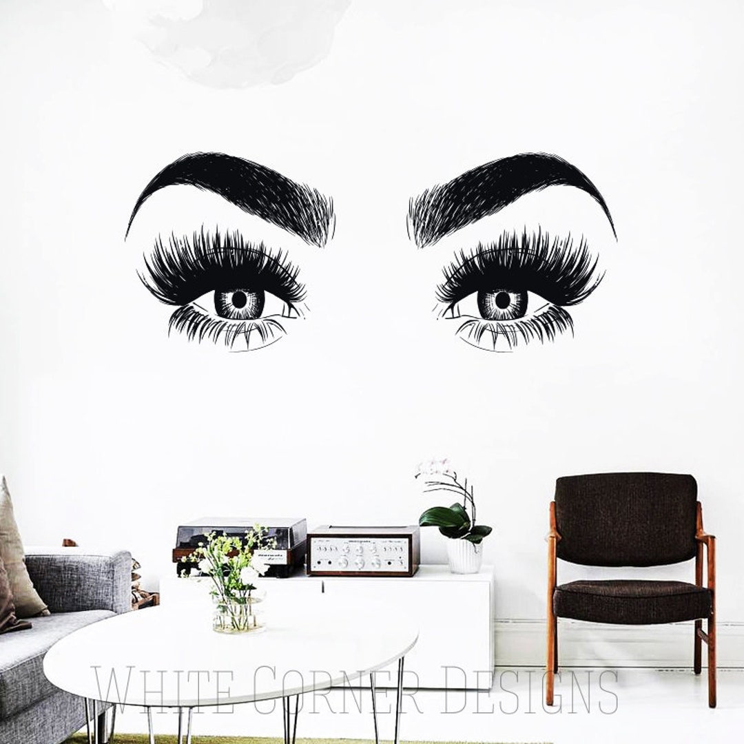 Lashes Decal, Eyelashes Decal, Lashes Sticker, Lashes Decor, Beauty