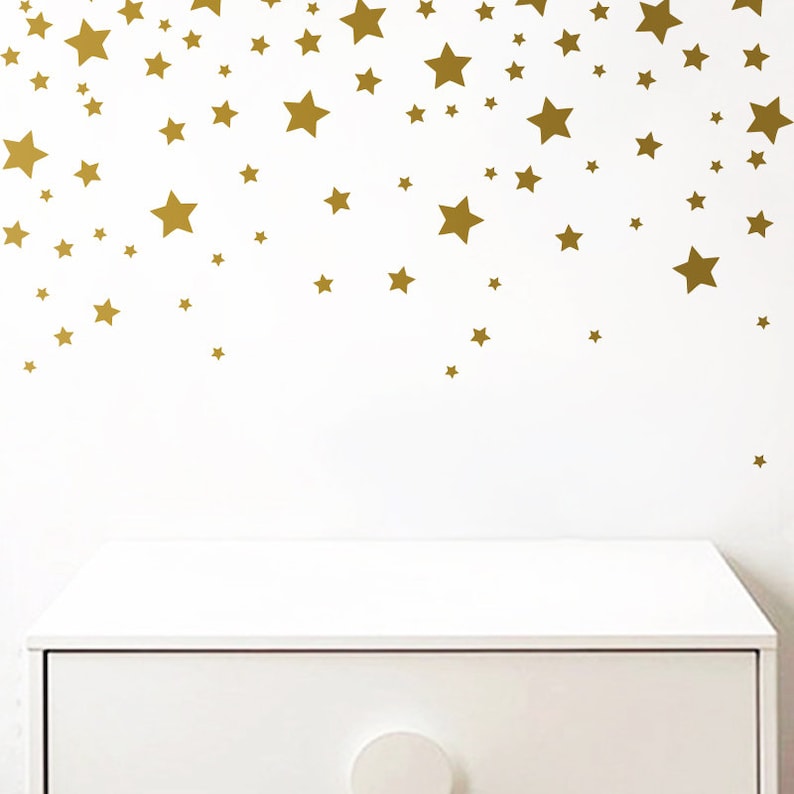 Star Wall Decals Gold Star Decals Nursery Wall Decals Star Etsy