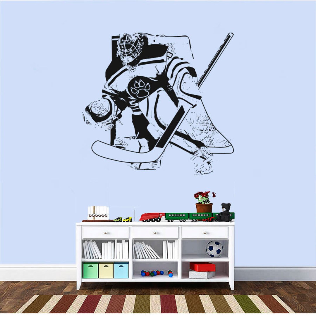 Hockey Wall Sticker,hockey Player Wall Sticker,goalkeeper Decal,goalie