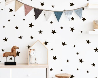 Sterren muur stickers-hand getrokken Star Decals, gouden sterren stickers, kinderkamer muur stickers, sterren muur stickers, Kids Wall Decor, het decor van de kwekerij ga49)