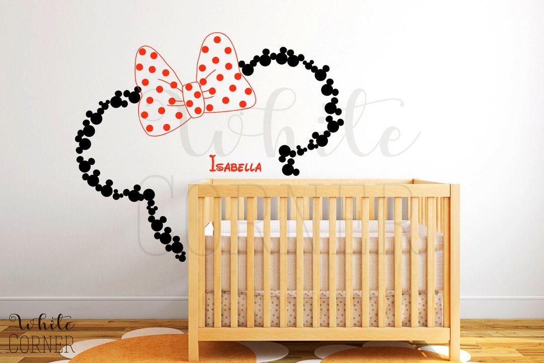 Mickey Mouse Head Wall Decal Minnie Mouse Wall Decal Disney Etsy
