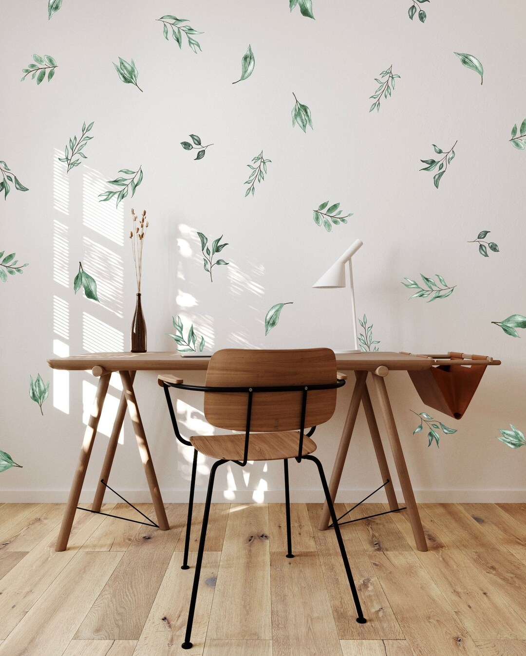 Greenery Wall Decals Green Leaf Wall Decals Watercolor Leaves Wall