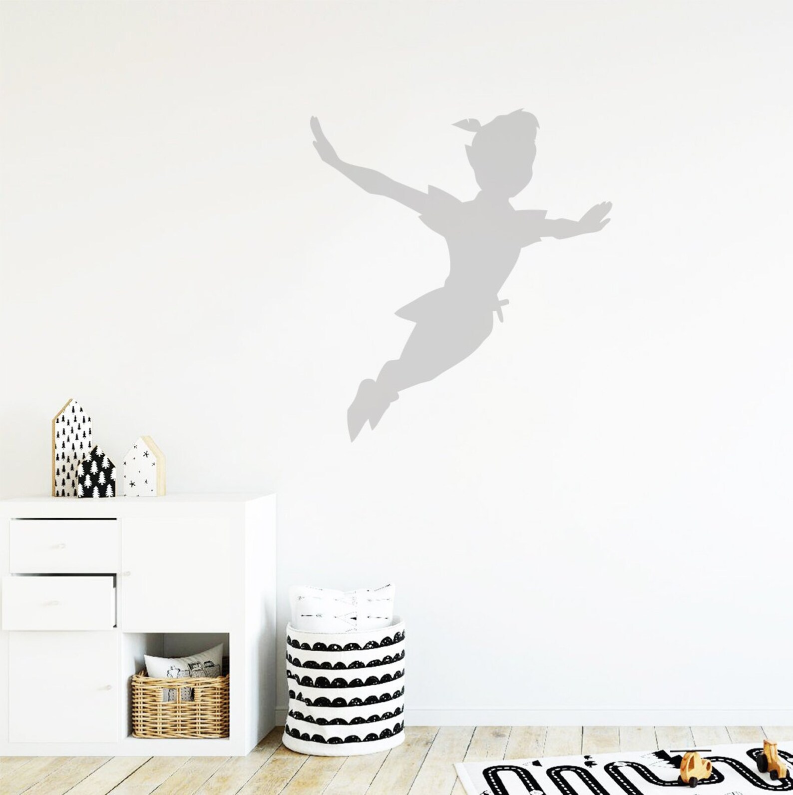 Peter Pan Wall Decal Peter Pan Shadow Wall Decal Peter Pan Etsy