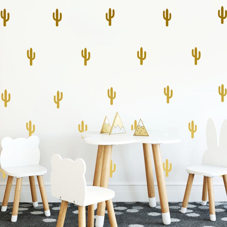 Cactus Wall Decals Cactus Wall Stickers Scandinavian Etsy