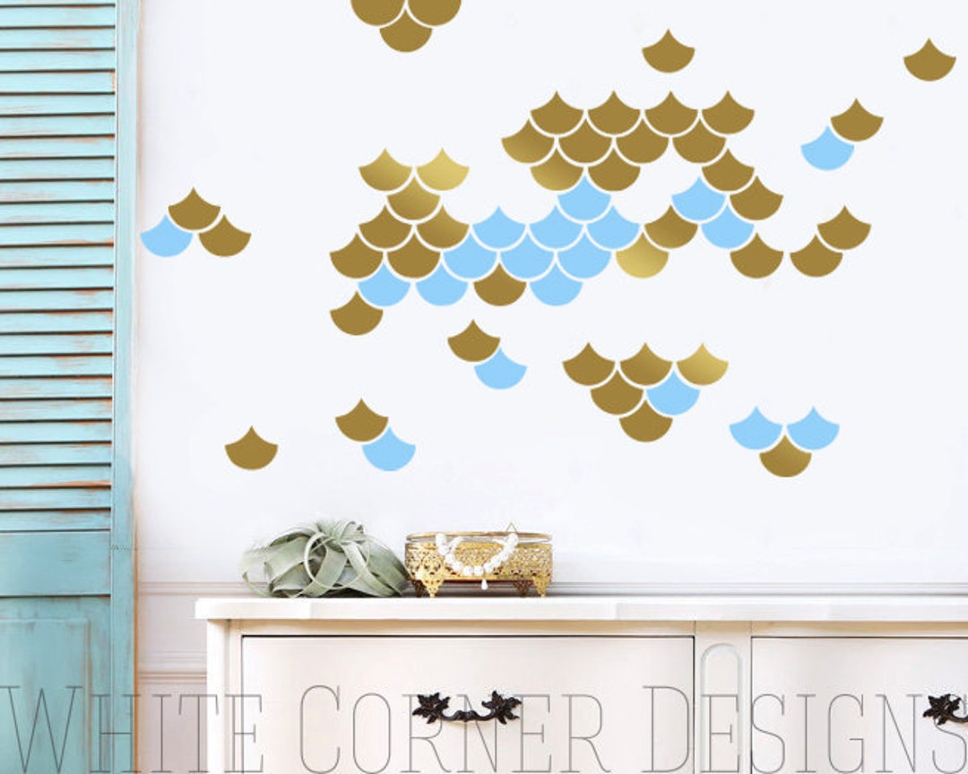 Mermaid Scale Wall Decals Nursery Decals Geometric Decals Etsy