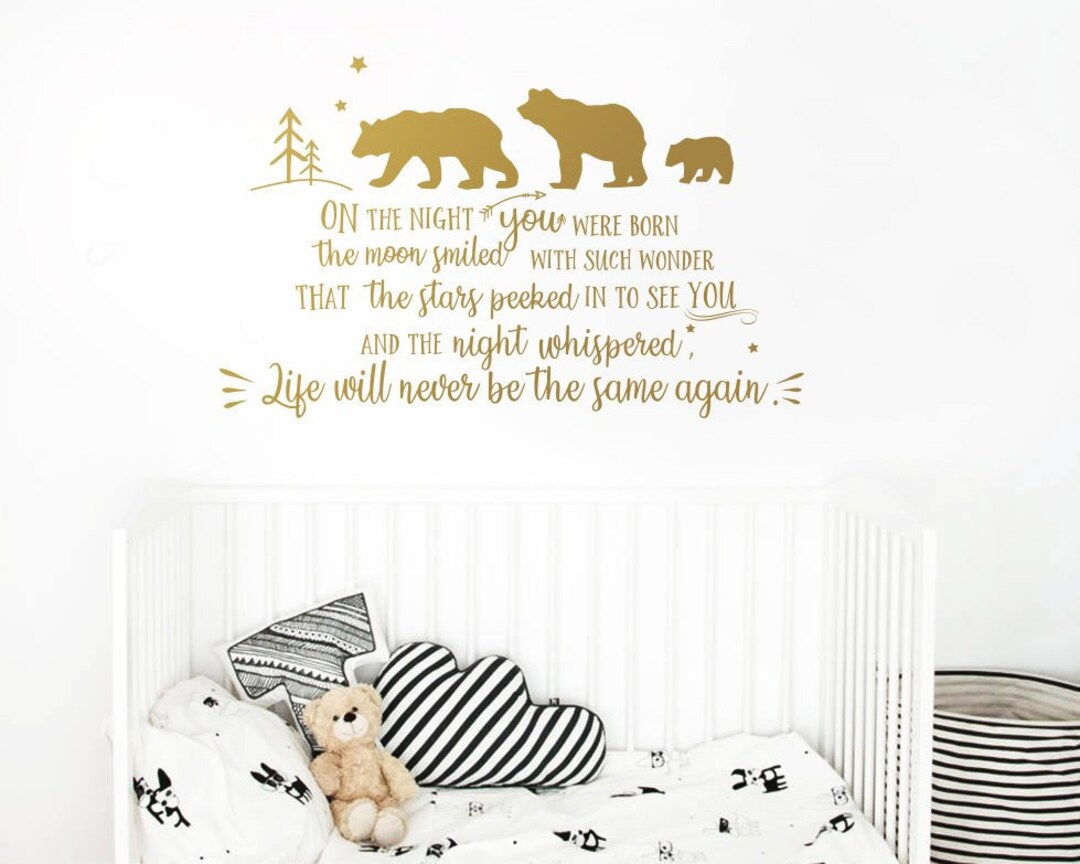 On the Night You Were Born Wall Decal Nursery Quote Wall Decals, Baby
