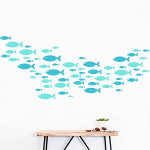 Fish Wall Decal  - School of Fish Wall Sticker h105