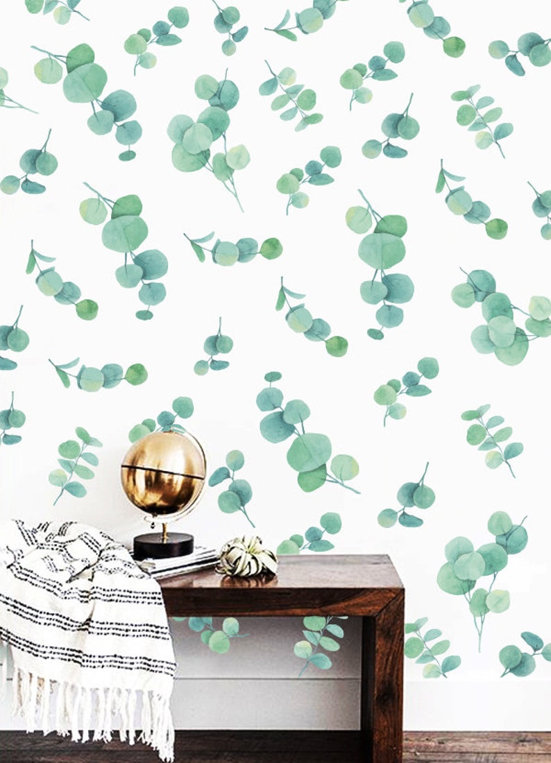 Watercolor Eucalyptus Leaf Decals Eugalyptus Leaves Wall Etsy