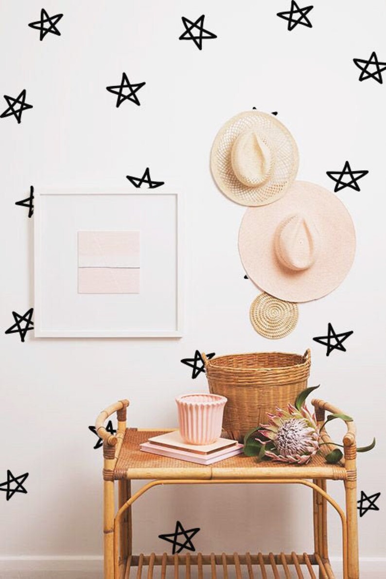 Star Wall Decals Hand Drawn Star Decals Gold Star Decals Etsy