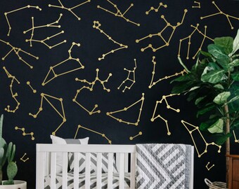 Zodiac Constellation Wall Decals - Star Decals, Zodiac Gift, Vinyl Wall Decals, Star Wall Stickers, Wall Decor, GIft for Her ga166