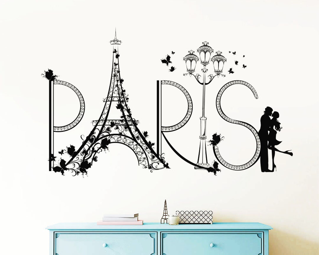 Paris Wall Decal Eiffel Tower Sticker, France Decal, Fashion Sticker