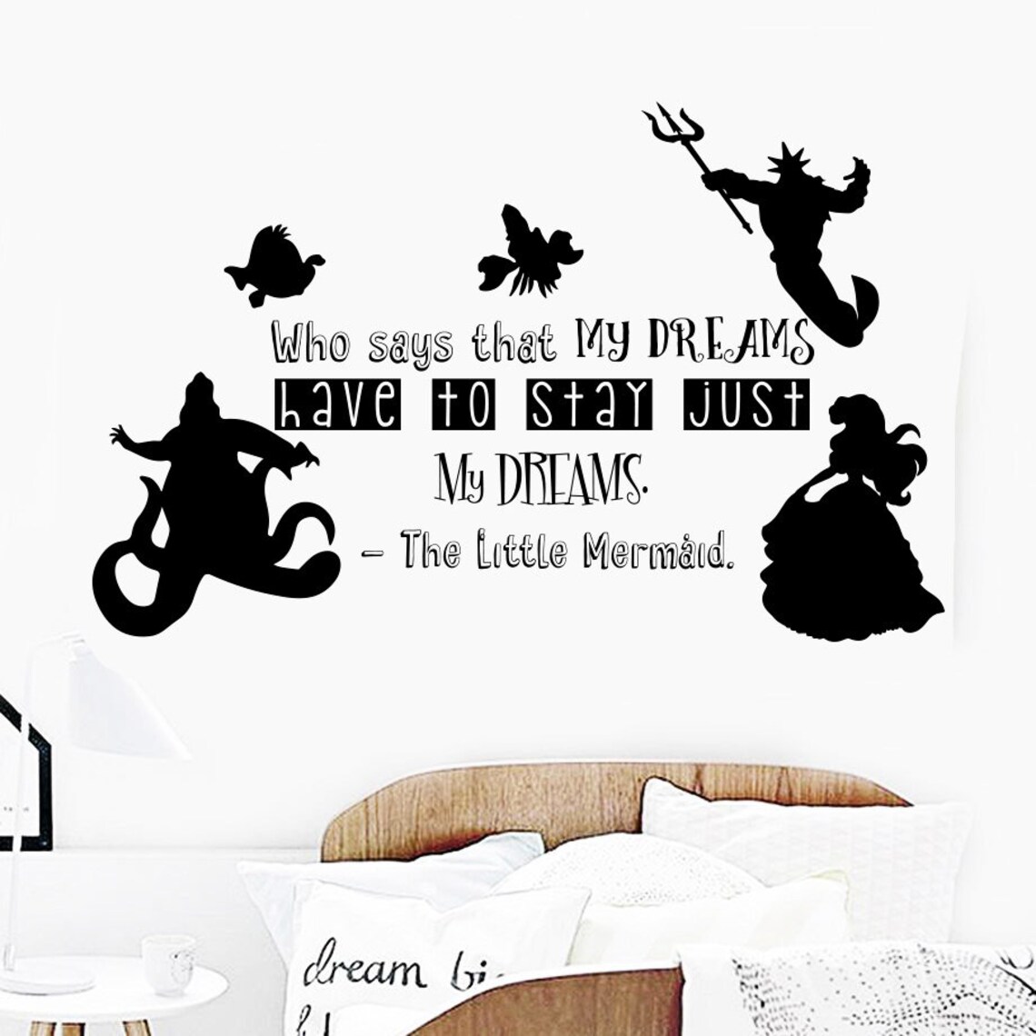 The Little Mermaid Wall Decal Mermaid Wall Decal Characters Etsy