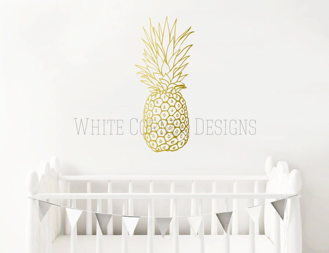 Custom Pineapple Wall Decal Large Wall Decal Gold Vinyl Etsy