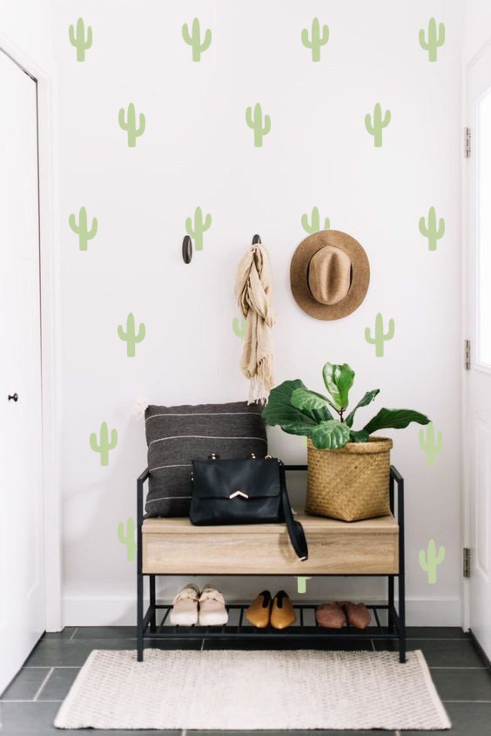 Cactus Wall Decals Cactus Wall Stickers Scandinavian Etsy