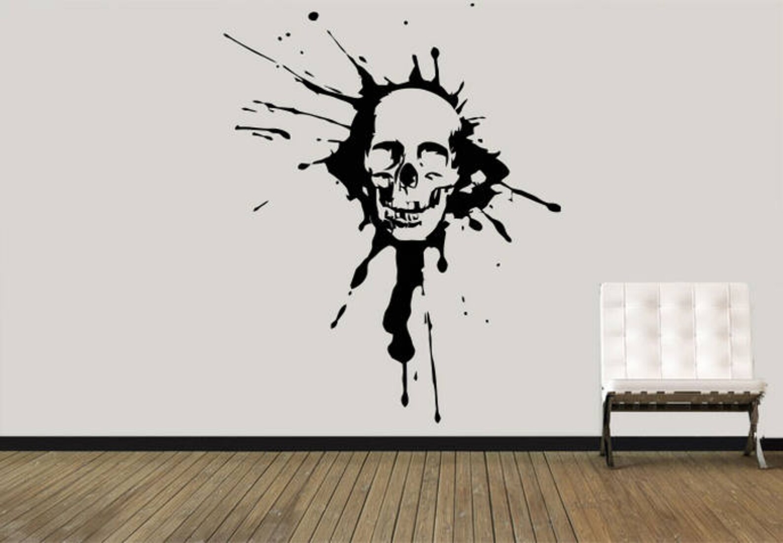 Skull Wall Decal Skull Sticker Bones Decal Wall Decal for Etsy