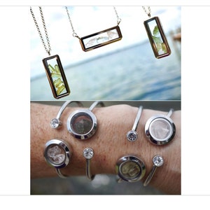 Raw Moldavite Pendant - Floating Magnetic Locket Bracelet, Locket Pendant with Moldavite, Phenacite, Tektites, Morganite, and Apatite L57