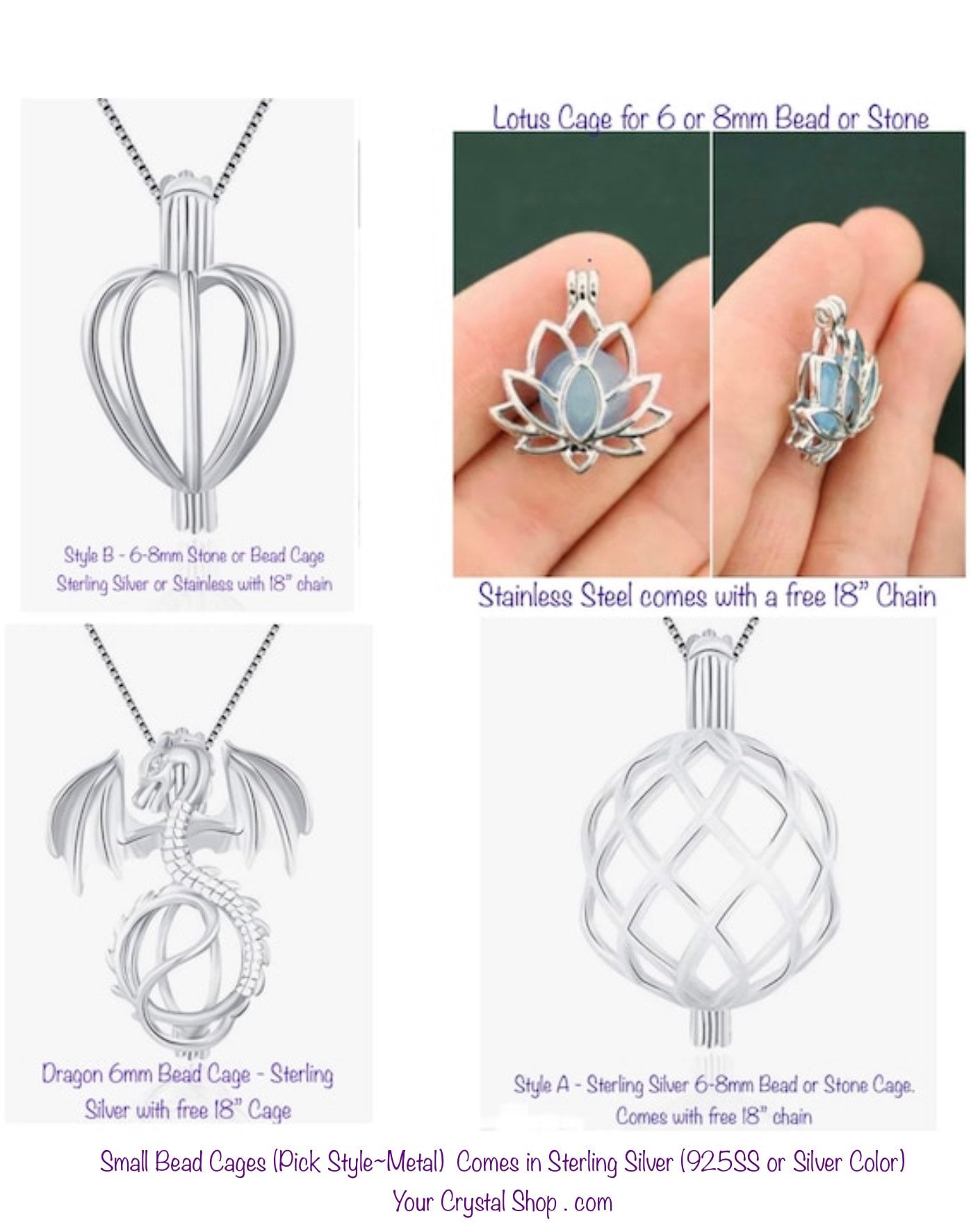 Sterling silver deals cages