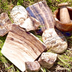 Coffee, Brown or Chocolate CALCITE  - Raw Calcite, Tumbled Calcite, Slabs, Mortar & Pestal and Palm Stones