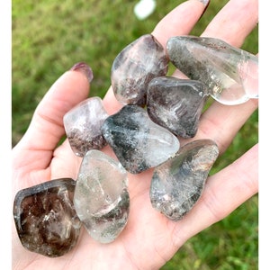 Polished Shamanic DREAM STONE l Lodolite Garden Quartz with Chlorite for Gazing or Journeys l  L26 Tumbled Small Medium Large