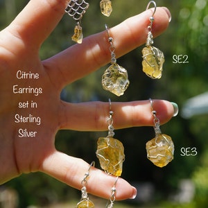 Faceted Citrine Earrings 925 Sterling Silver Citrine Jewelry Healing Crystal image 2