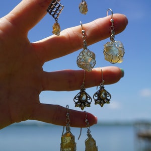 Faceted Citrine Earrings - 925 Sterling Silver - Citrine Jewelry - Healing Crystal