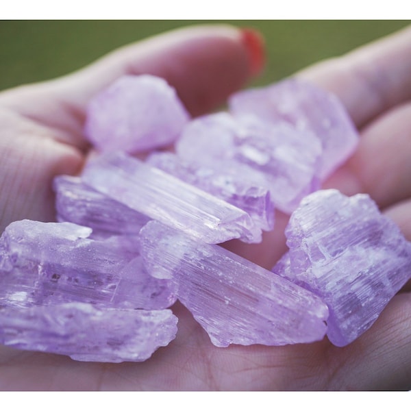 Tumbled or Raw KUNZITE Crystal - AA+ Clarity Color - Pink Spodumene Many Sizes - Healing Crystal of the Mineral Lithium