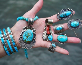 Tallest Crazy #8 Turquoise Native American Sterling Silver Bracelet Tallest Crazy #8 Turquoise Native American Sterling Silver Bracelet