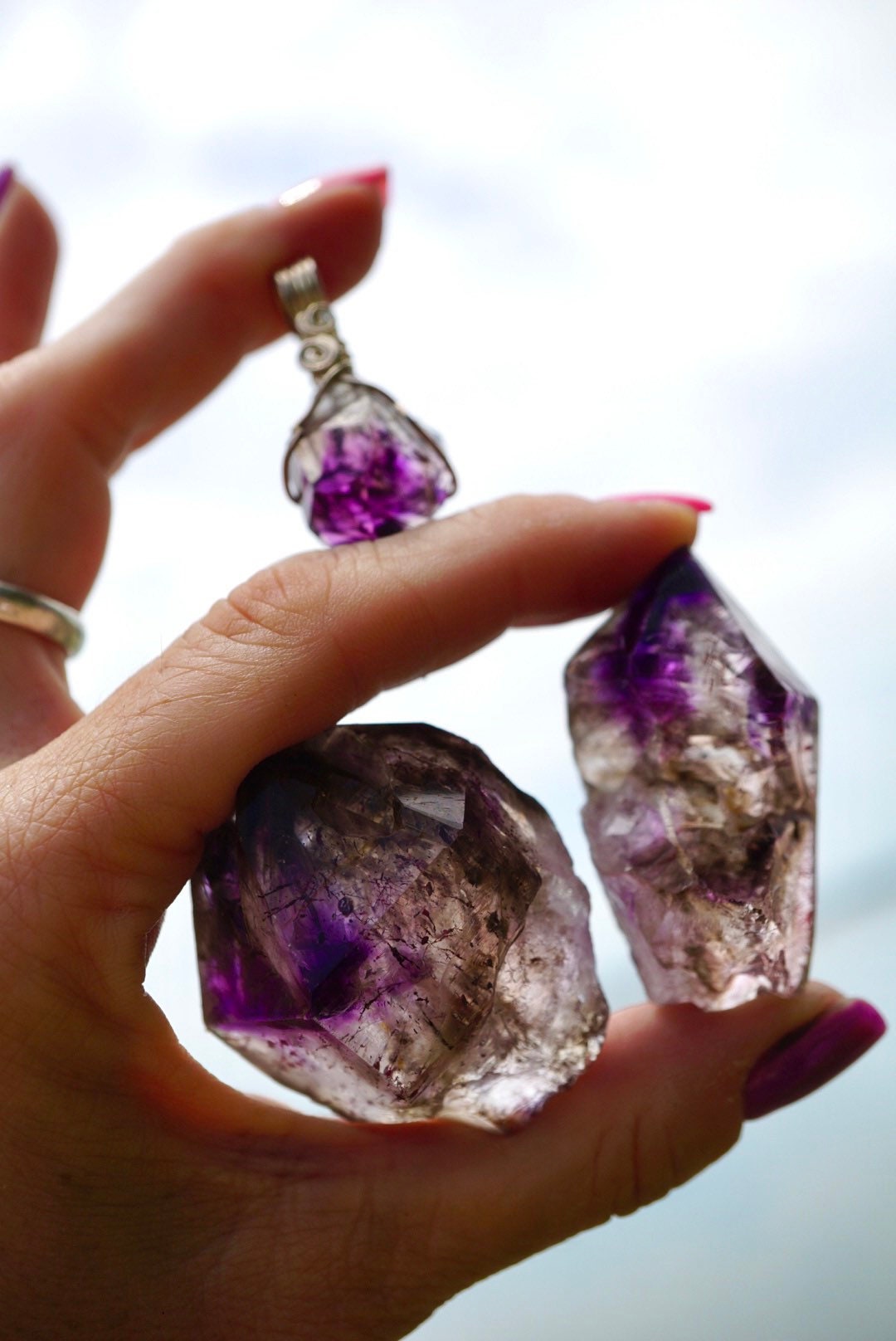 Purple Brandberg AMETHYST Point and Pendant From Africa Enhydro Scepter Elestial Amethyst Amethyst Quartz L14 Etsy UK
