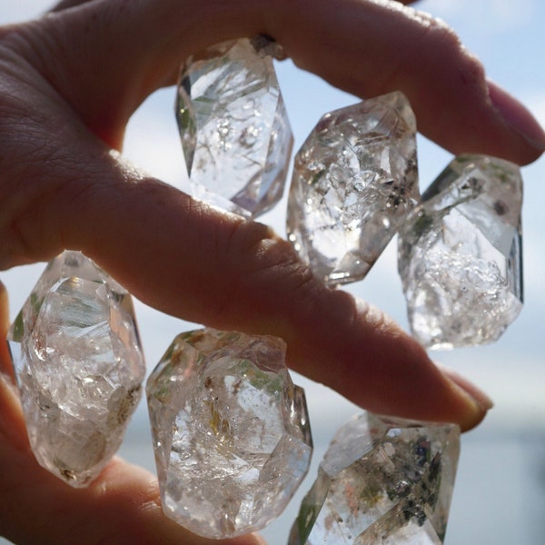 Rough Ultra Clear HERKIMER DIAMOND s - Double Terminated - Ethically Mined in New York ~ Healing Crystal ~ Herkimer crystal L5