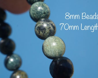 Green KAMBABA JASPER Bracelet (aka: Nebula & Crocodile Rock)- This Healing Crystal can increase vitality and grounding