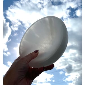Polished White SELENITE Bowl 8 size bowls from Morocco –Selenite and Rose Quartz Bowl can charge your other Stones L20