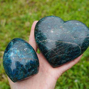Blue Neon APATITE Palm Stones, Blue Apatite Sphere 50mm, Handmade Apatite Jewelry- Healing Crystal - Boho jewelry