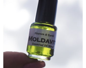 Genuine MOLDAVITE Oil with a Moldavite Dust in every bottle, Moldavite Incense & Transformation Kit Essential Oil Blend w Moldavite