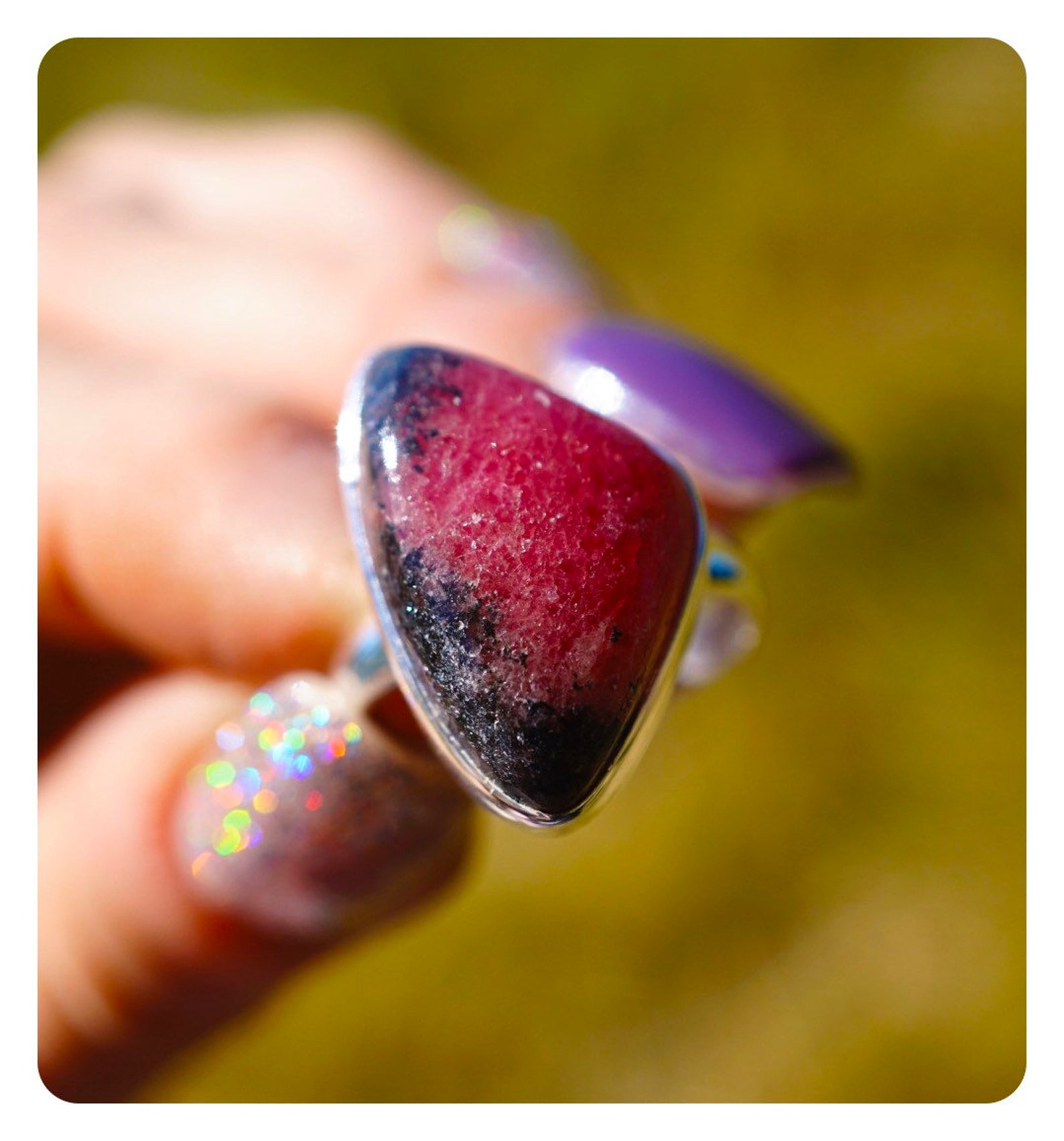 Pink RHODONITE Ring Size 8 AA Color Natural Rhodonite - Etsy