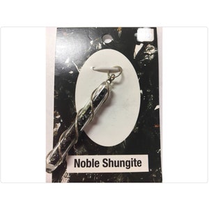 Raw NOBLE SHUNGITE (from Karelia) in a quartz vial wrapped in 925 silver wire Healing Crystal