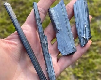 Enorme bacchetta di Stibnite d'argento - Cristallo di Stibnite - Ciondolo di Stibnite - Bacchetta magica di cristallo ~ Questo cristallo curativo proviene da Hot Springs L47