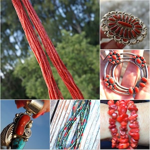 Può includere: Una collezione di gioielli in corallo che comprende collane, braccialetti e orecchini. I gioielli sono realizzati con perle di corallo rosso e dettagli in argento.