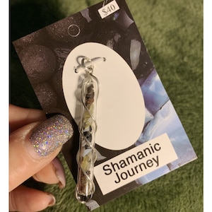 Raw Master Shamanite, Jet, Labradorite, Owyhee Blue Opal Crystal Vial Pendant SHAMANIC JOURNEY Spiraled 925 silver HR450